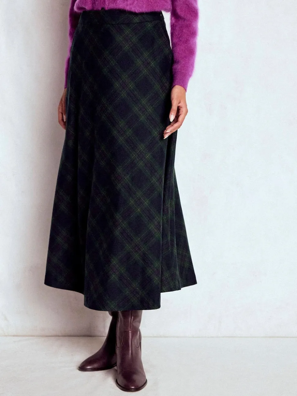 Boden Blue Hayley Wool Midi Skirt