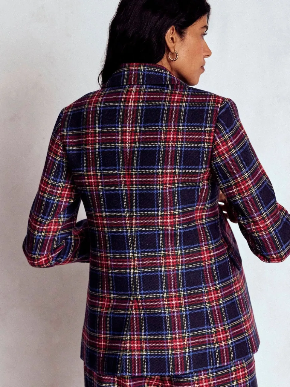 Boden Blue Stamford Wool-Blend Check Blazer