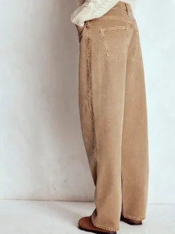 Boden Brown Full Length Barrel Leg Jeans