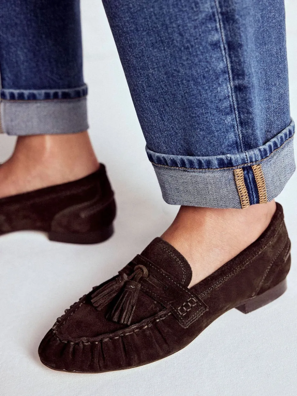 Boden Brown Soft Ruched Loafers