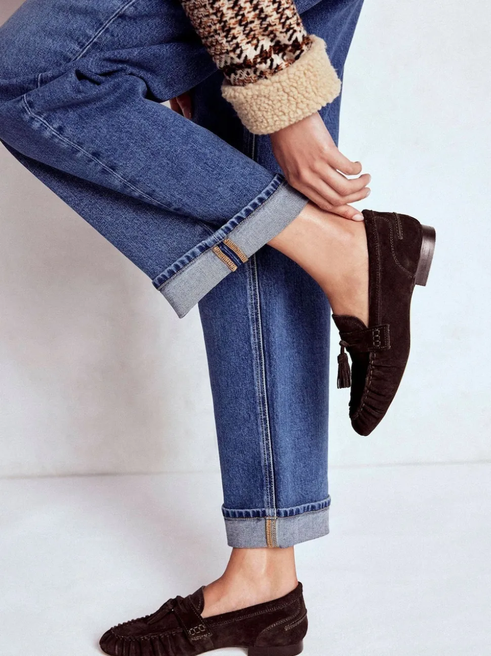 Boden Brown Soft Ruched Loafers