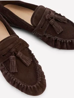 Boden Brown Soft Ruched Loafers