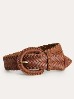 Boden Brown Woven Leather Belt