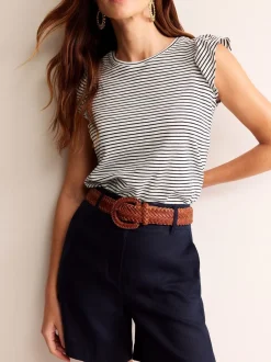 Boden Brown Woven Leather Belt