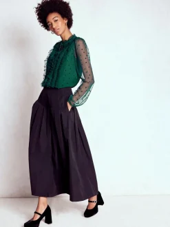 Boden Green Frilled Tulle Blouse