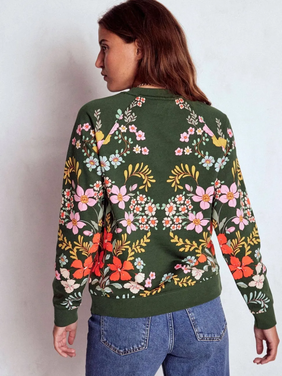 Boden Green Rosa Printed Sweatshirt