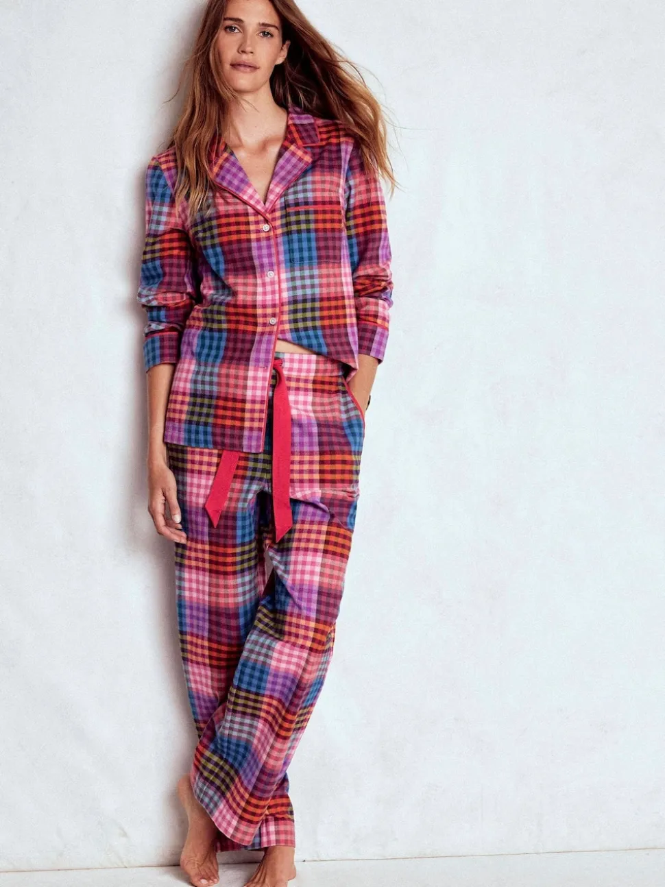 Boden Pink Brushed Cotton Pyjama Shirt