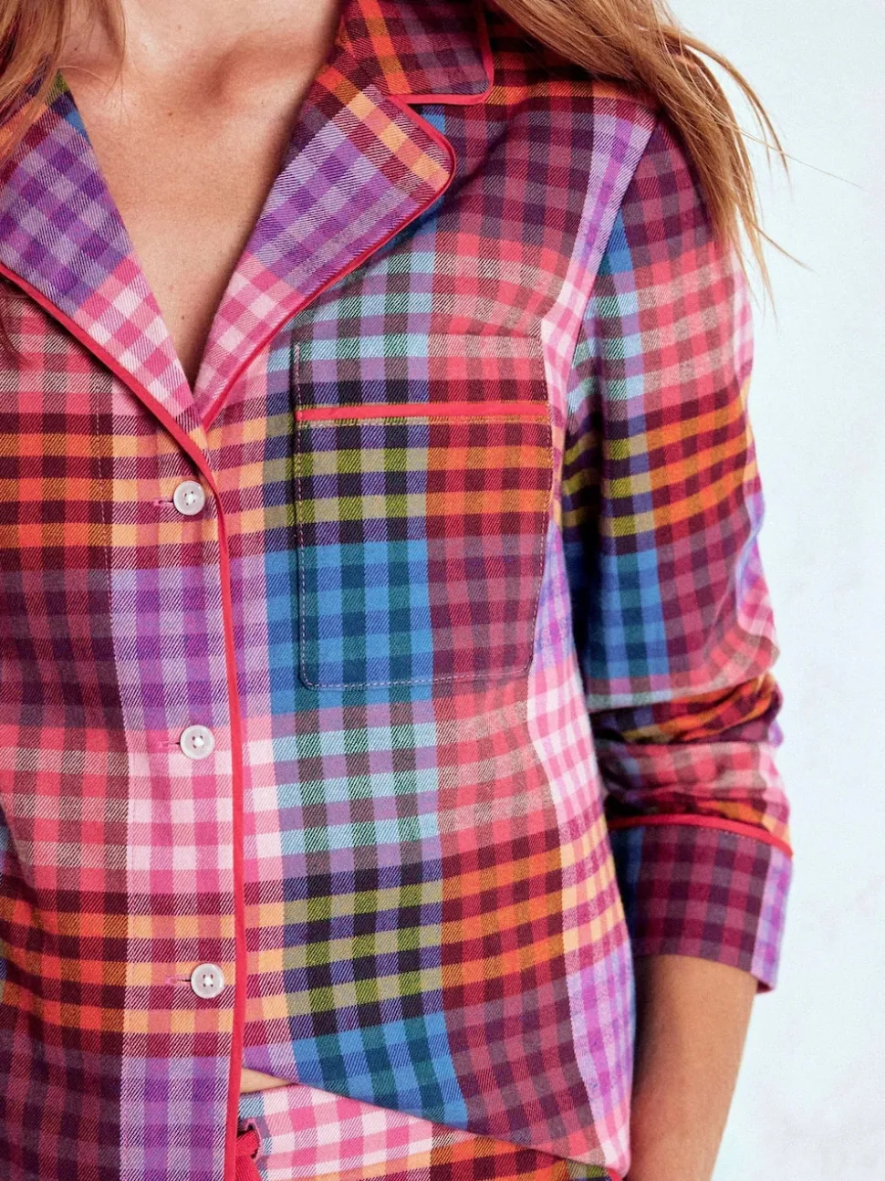Boden Pink Brushed Cotton Pyjama Shirt