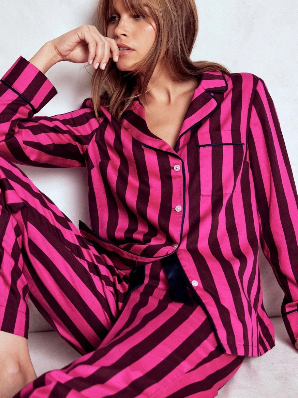 Boden Pink Cotton Pyjama Shirt