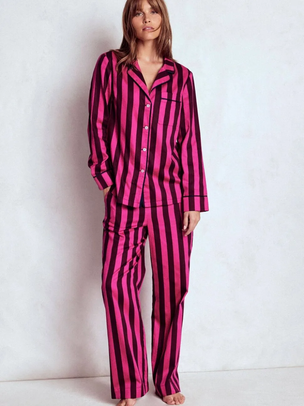 Boden Pink Cotton Pyjama Shirt