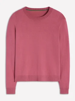 Boden Pink Emilia Cotton Crew Jumper