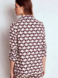 Boden Purple Brushed Cotton Pyjama Shirt