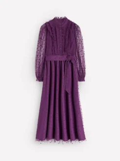 Boden Purple Tulle Ruffle Maxi Dress