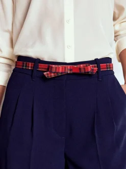 Boden Red Skinny Bow Belt