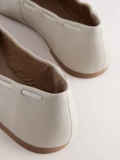 Bone Forever Comfort® Leather Ruched Charm Ballet Flats