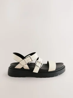Bone Standard/Wide Fit Chunky Buckled Sandals