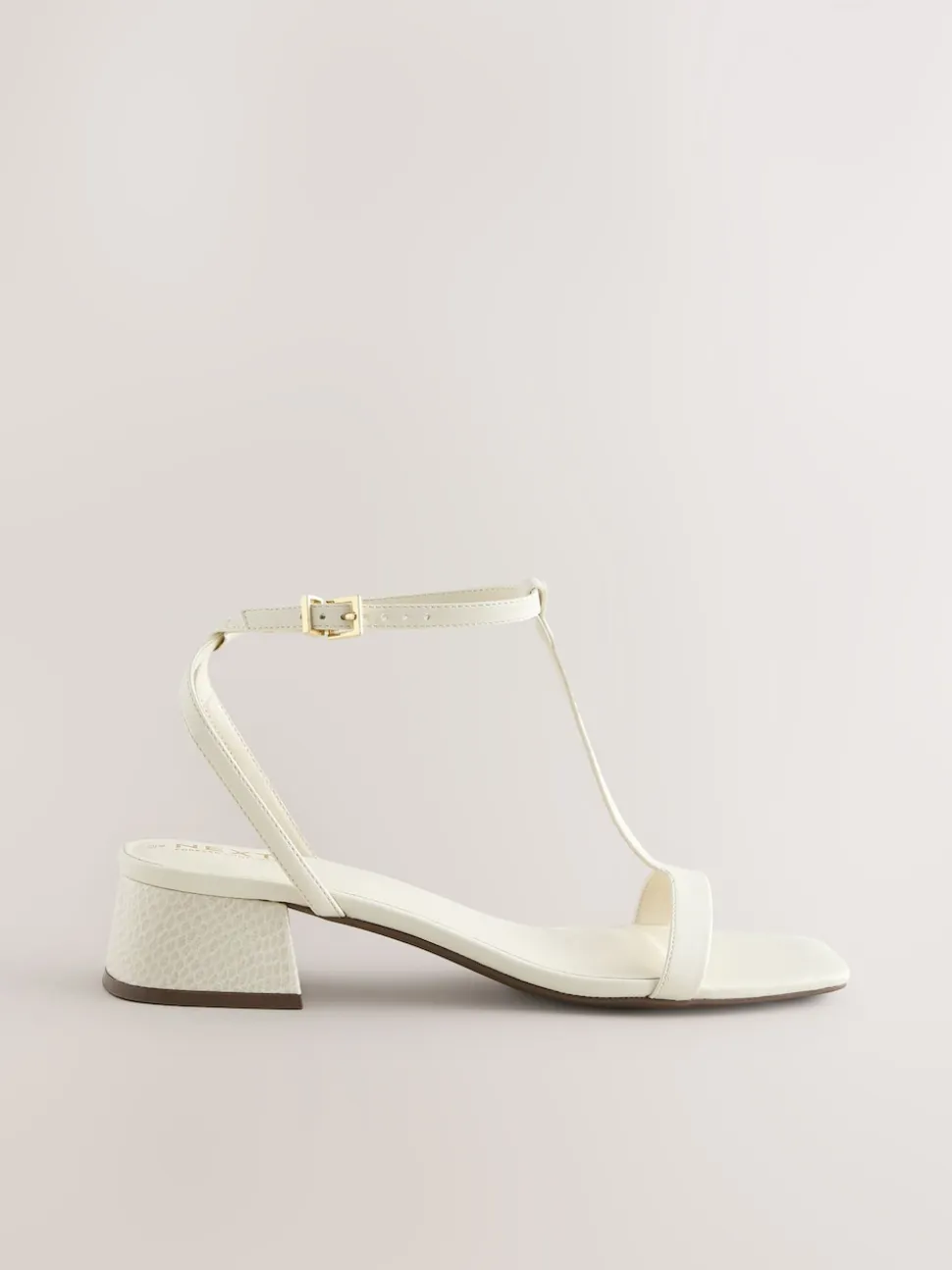 Bone Standard/Wide Fit Forever Comfort® Low Block Strappy Sandals