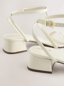 Bone Standard/Wide Fit Forever Comfort® Low Block Strappy Sandals