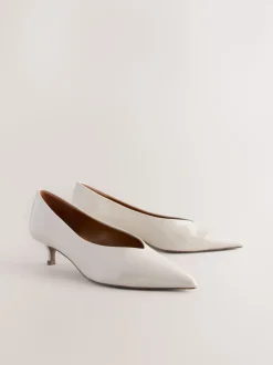 Bone Standard/Wide Fit Point Toe Low Kitten Heels Shoes