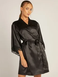 Boux Avenue Black Amelia Robe Dressing Gown