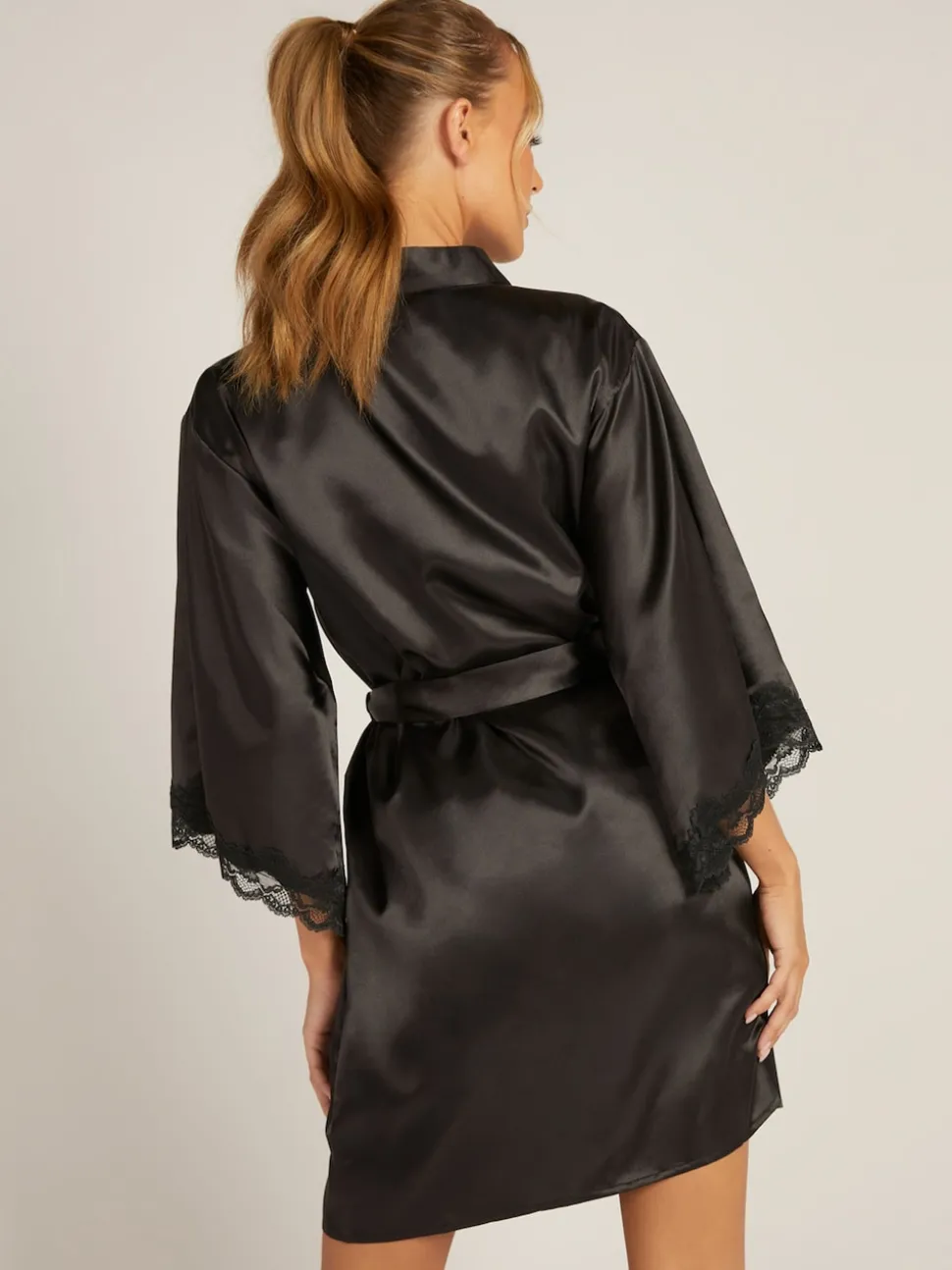 Boux Avenue Black Amelia Robe Dressing Gown
