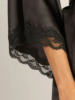 Boux Avenue Black Amelia Robe Dressing Gown