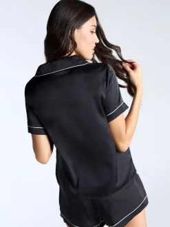 Boux Avenue Black Luxe Satin Short Pyjamas Set