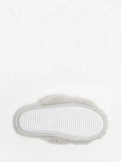 Boux Avenue Light Grey Cross Band Slippers