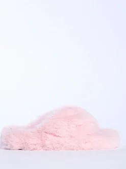 Boux Avenue Pink Ridge Sole Cross Band Slippers