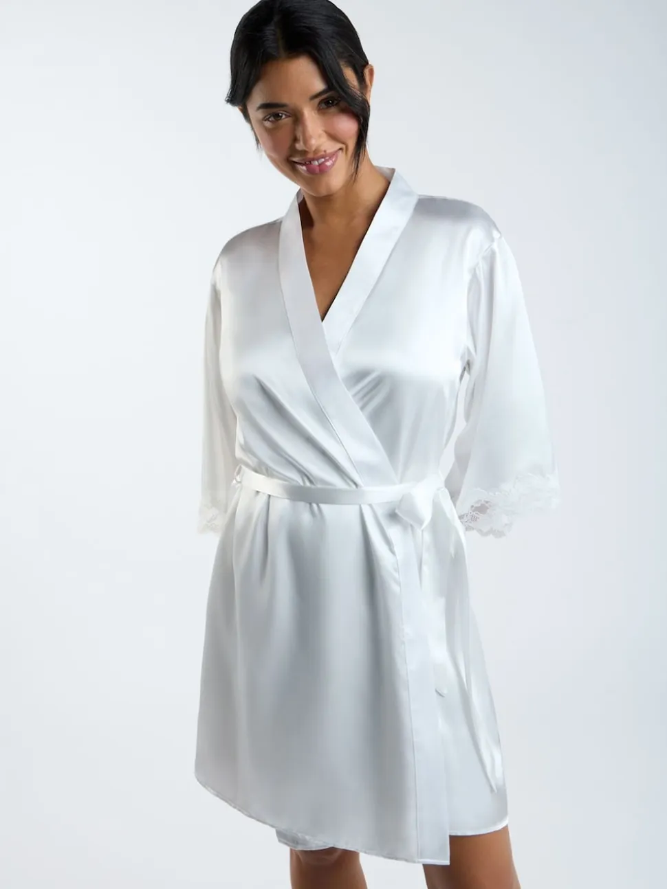 Boux Avenue White Amelia Robe Dressing Gown
