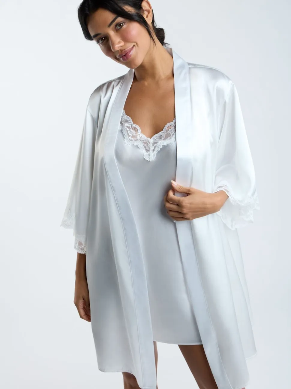 Boux Avenue White Amelia Robe Dressing Gown