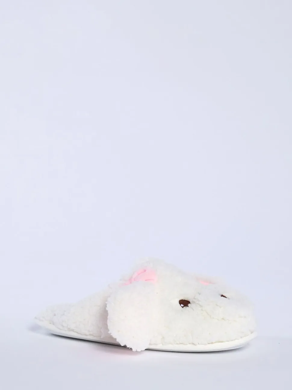Boux Avenue White Dog Borg Mules