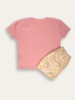 Brand Threads Black Pink and White Winnie The Pooh Short 100% Cotton Pyjama Set