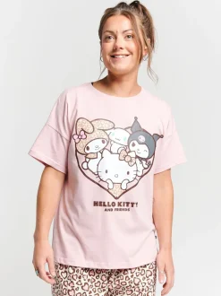 Brand Threads Pink Ladies Hello Kitty Pyjamas Set