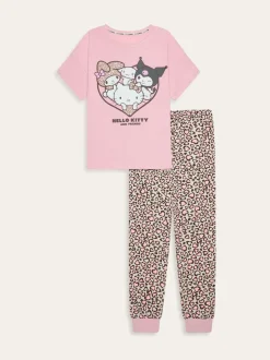 Brand Threads Pink Ladies Hello Kitty Pyjamas Set