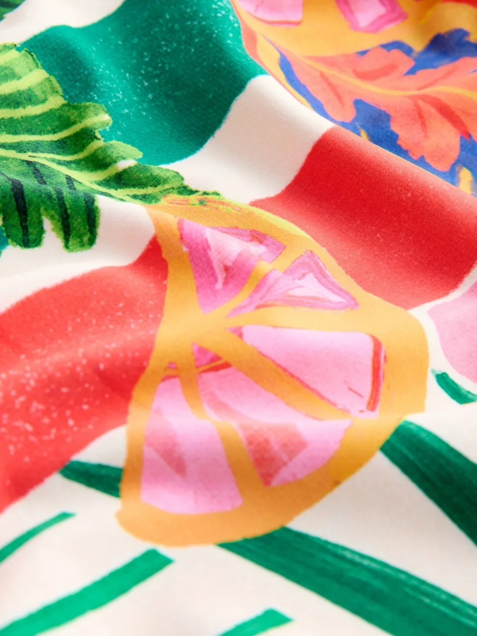 Bright Fruit Stripe Dd+ Wired Scoop Neck Tummy Control Swimsuit