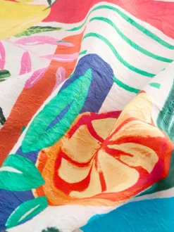 Bright Fruit Stripe Midi Slip Summer Dress