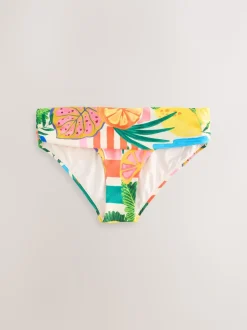 Bright Fruit Stripe Roll Top Bikini Bottoms