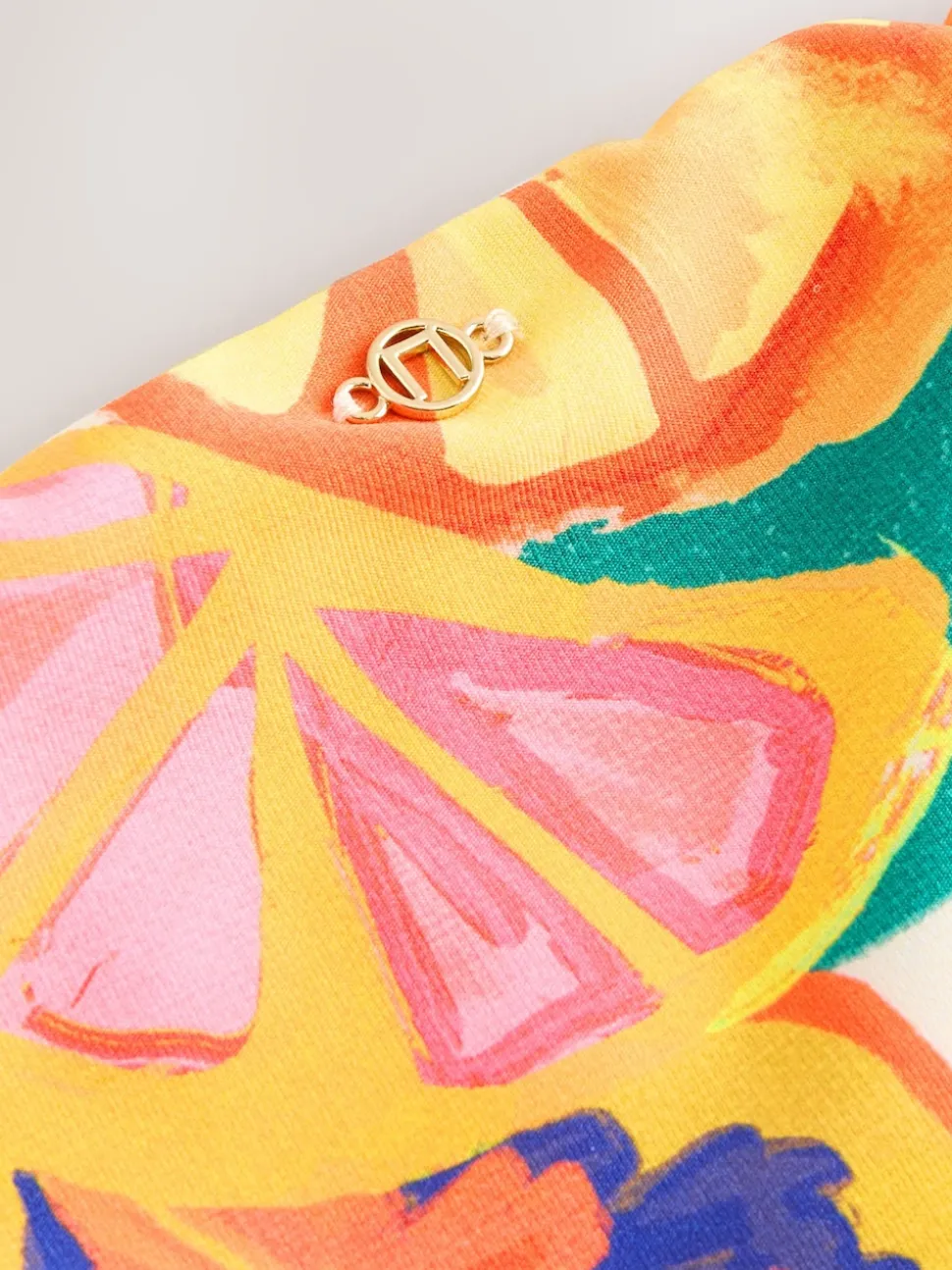 Bright Fruit Stripe Roll Top Bikini Bottoms
