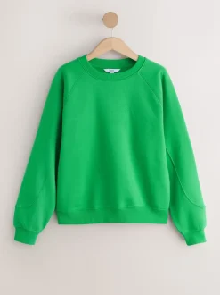 Bright Green Relaxed Fit Heavyweight Regular Crew Neck Sweatshirt