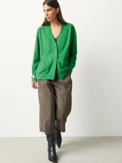 Bright Green Supersoft V-Neck Cardigan With Pockets