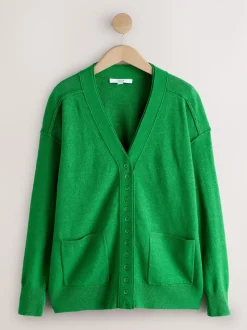 Bright Green Supersoft V-Neck Cardigan With Pockets