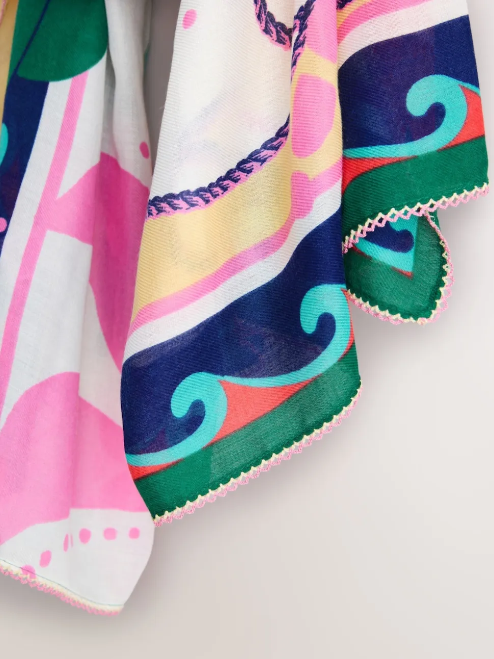 Bright Lobster Print Lightweight Scarf
