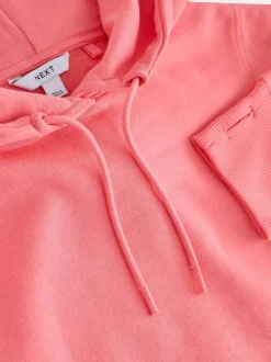 Bright Pink Relaxed Fit Longline Hoodie