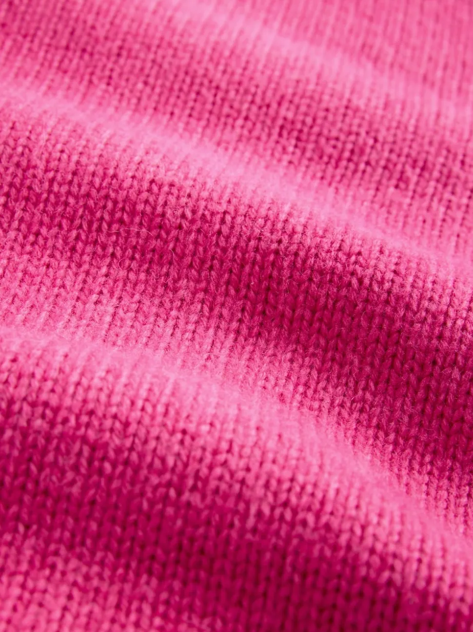 Bright Pink Stand Neck Chunky Knit Jumper With Wool
