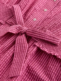 Bright Pink/Red Belted Summer Playsuit