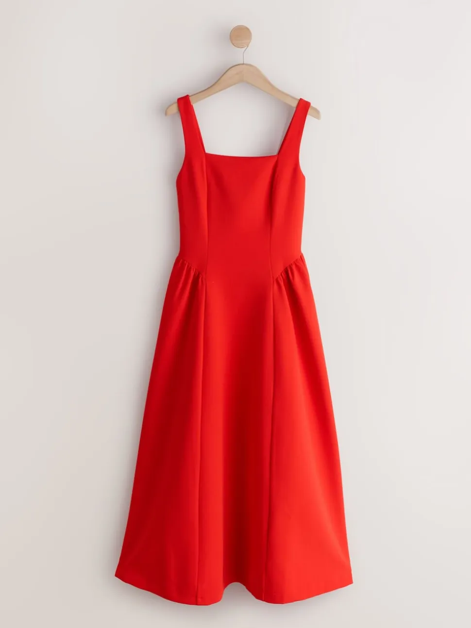 Bright Red Occasion Cinched Waist Maxi Dress