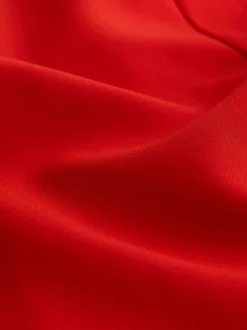 Bright Red Occasion Cinched Waist Maxi Dress