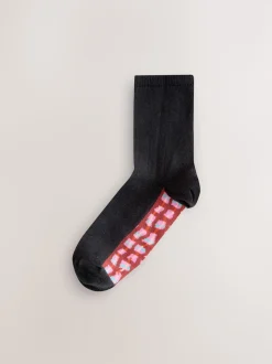 Bright Wobbly Check Footbed Ankle Socks 4 Pack