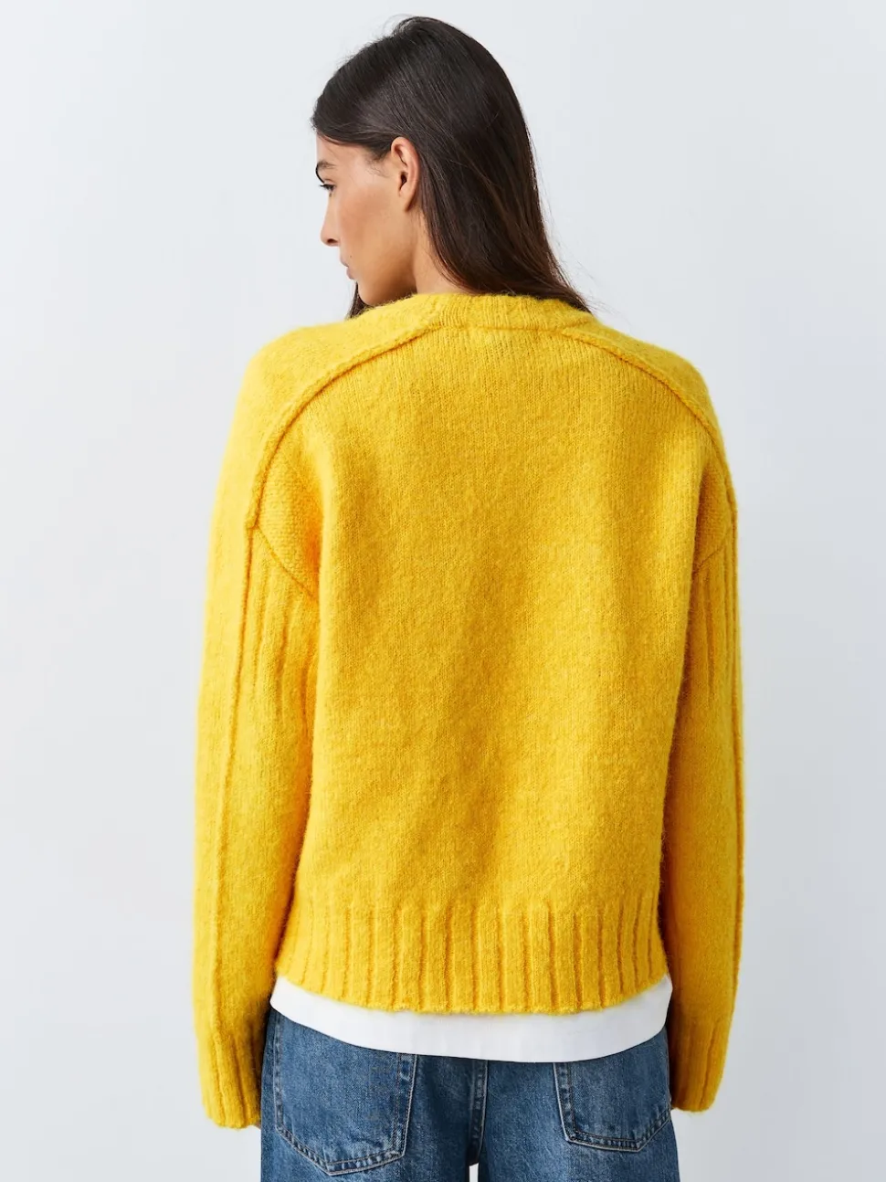 Bright Yellow Crew Neck Jumper With Wool